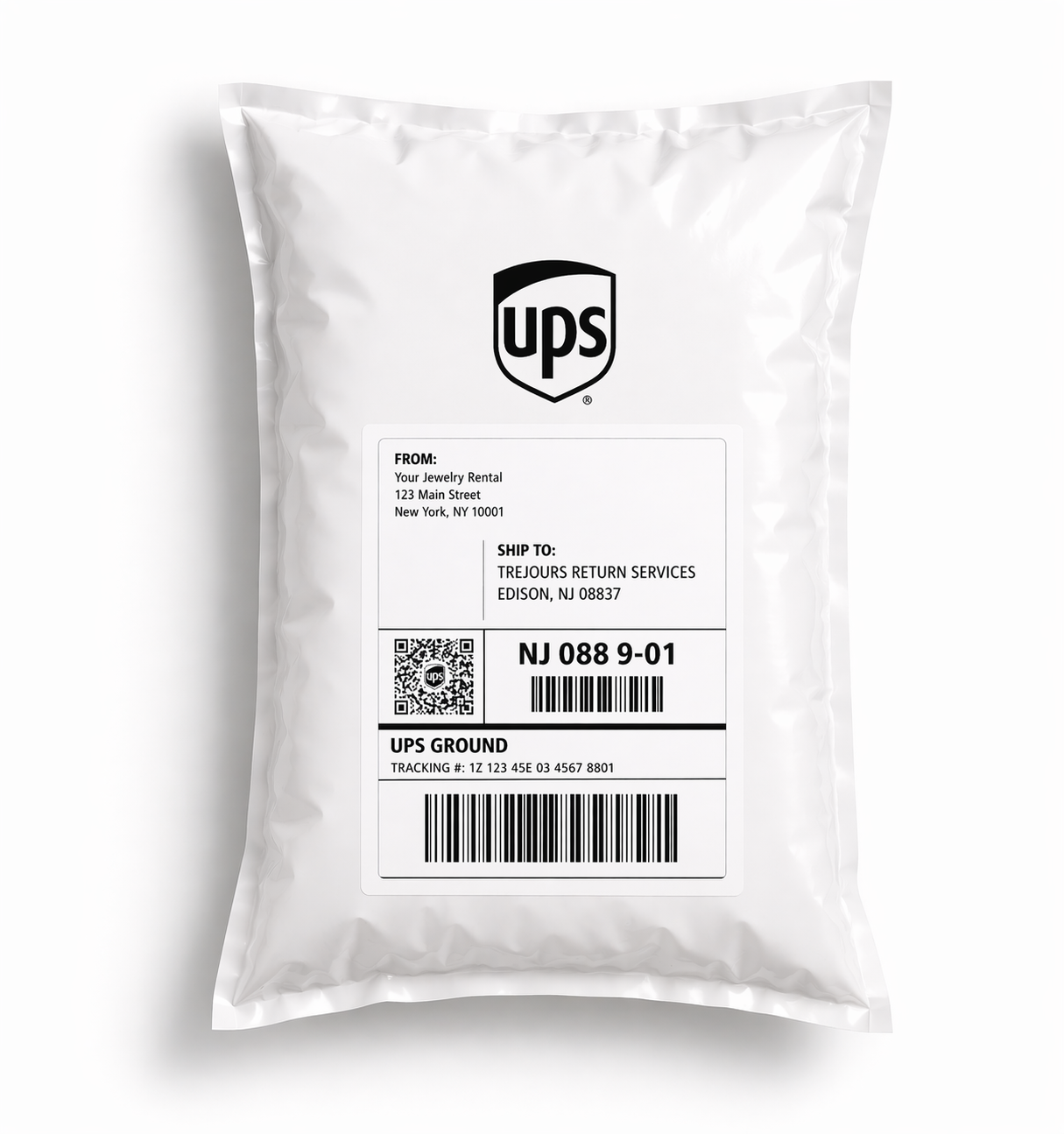UPS return package and label