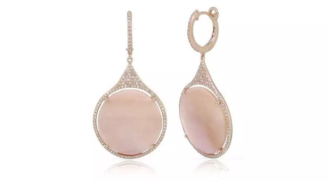 Pink Lady Diamond Circle Earrings