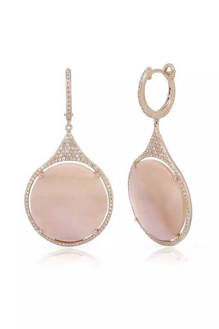 Pink Lady Diamond Circle Earrings