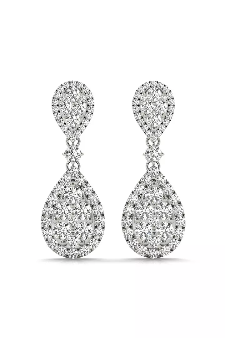 Circles and Teardrops Diamond Earrings