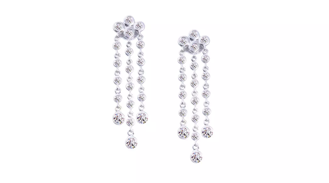Fountain of Diamonds Drop Earrings