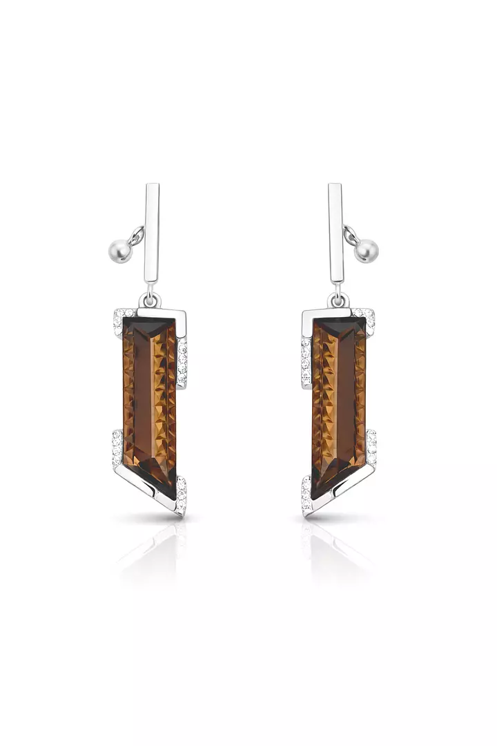 Breuning Smoky Topaz and Diamonds Earrings