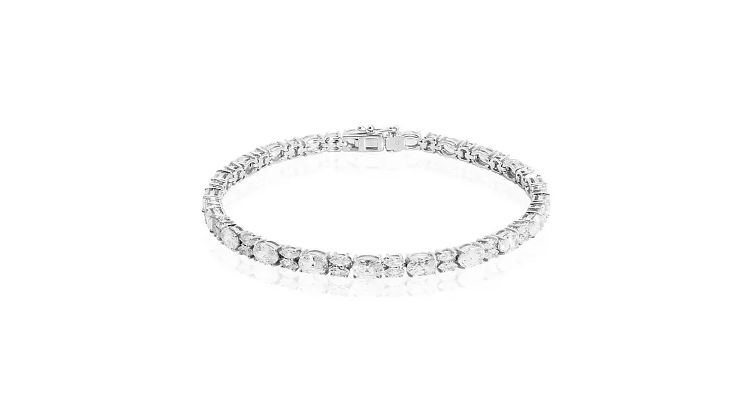 Oval and Marquise Diamonds Tennis Bracelet