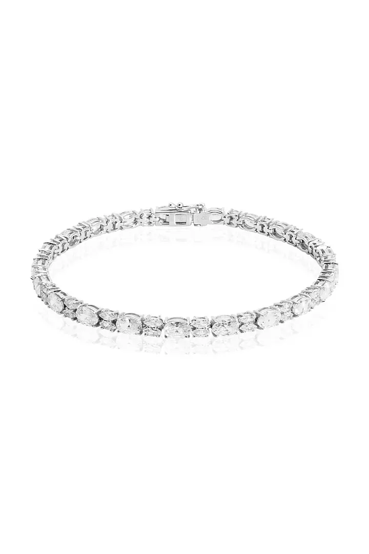 Oval and Marquise Diamonds Tennis Bracelet