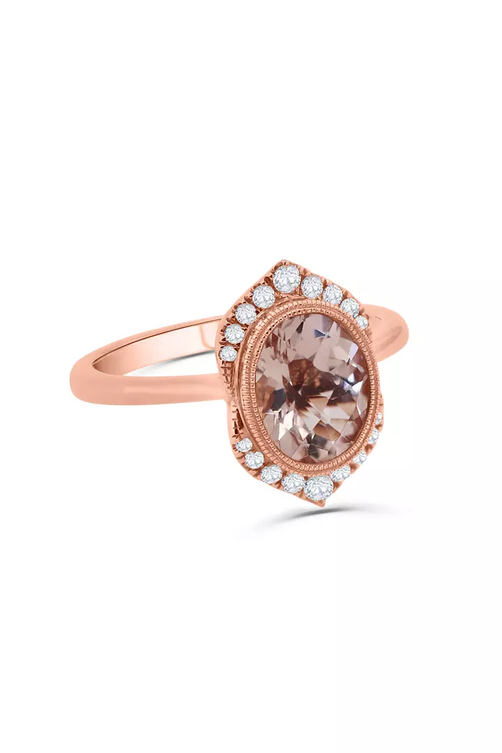 Doves by Doron Paloma Morganite and Diamonds Ring