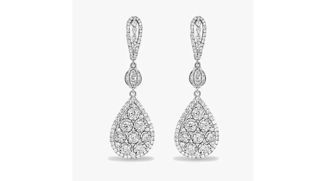 Stacked Teardrop Diamond Earrings