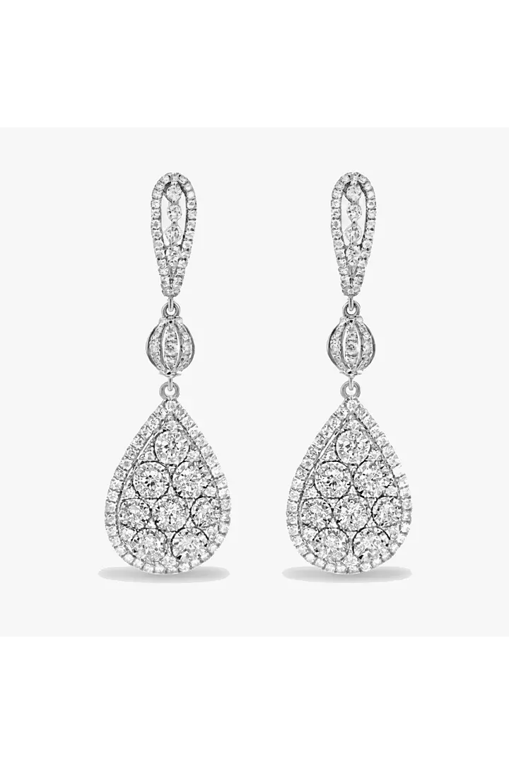 Stacked Teardrop Diamond Earrings