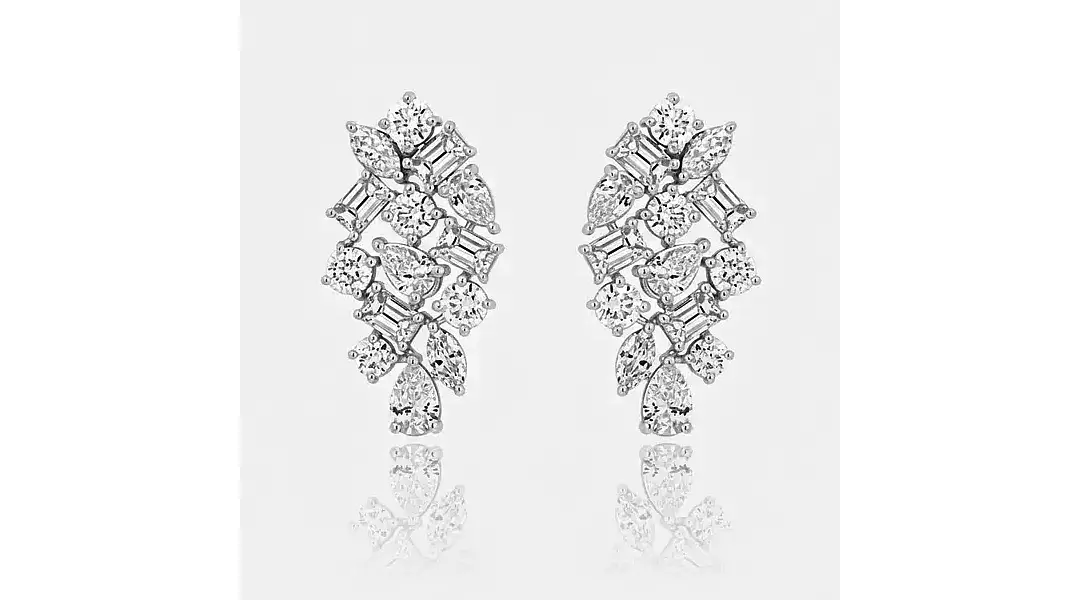 Eco Diamonds Cluster Earrings