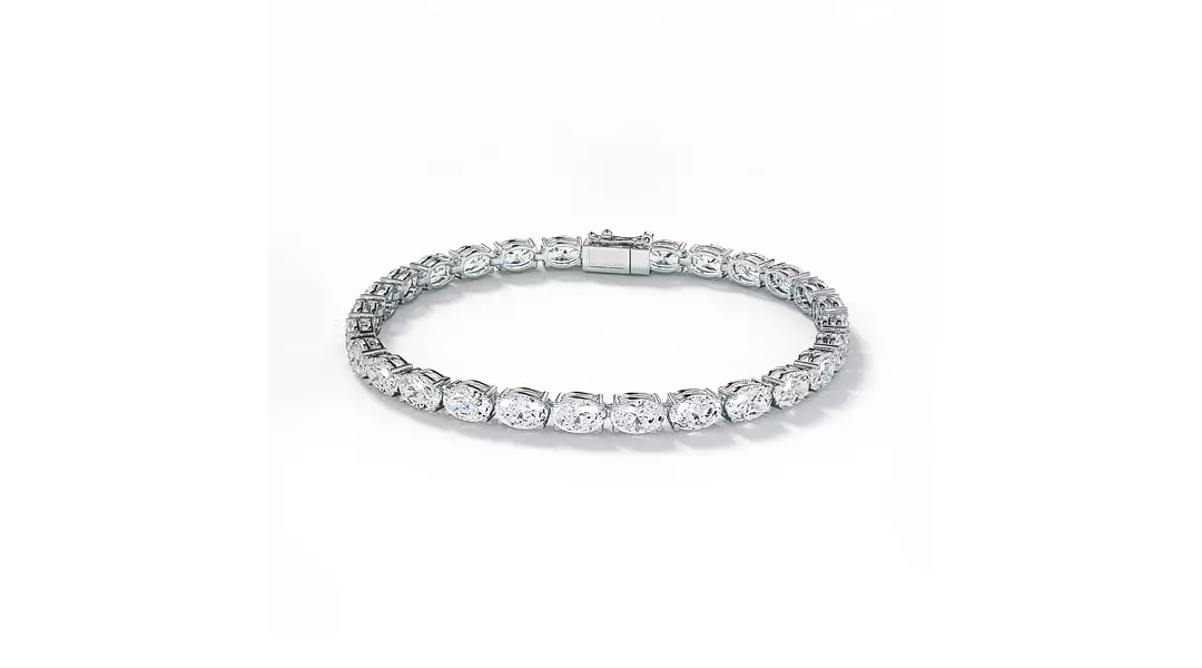East West Oval Eco Diamonds Tennis Bracelet