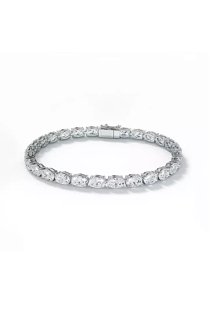 East West Oval Eco Diamonds Tennis Bracelet