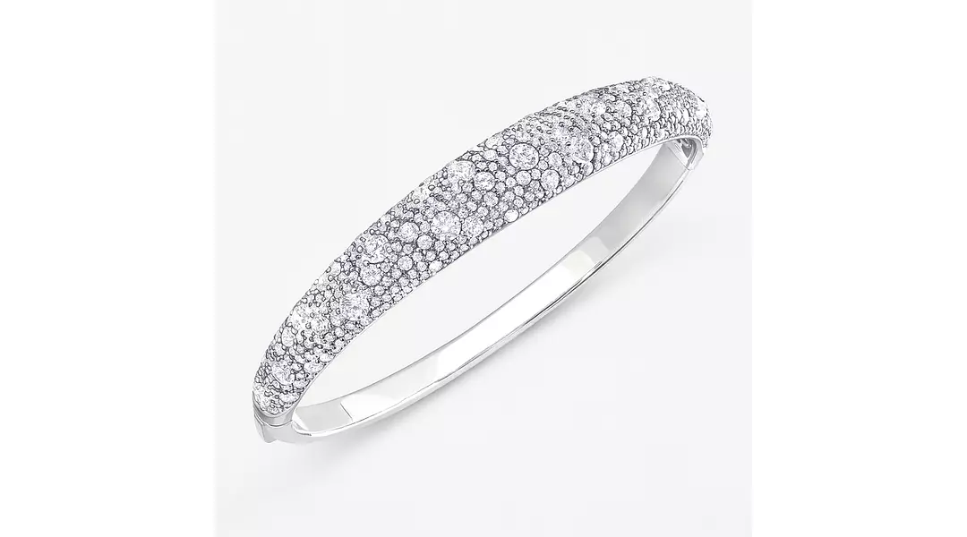 Fashion Eco Diamonds Pave Dome Bangle