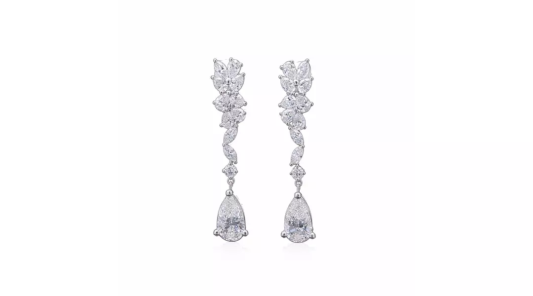 Floral Cascade Eco Diamond Drop Earrings