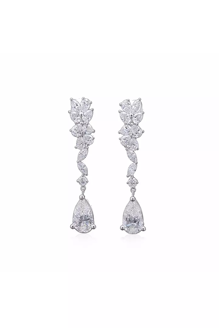 Floral Cascade Eco Diamond Drop Earrings