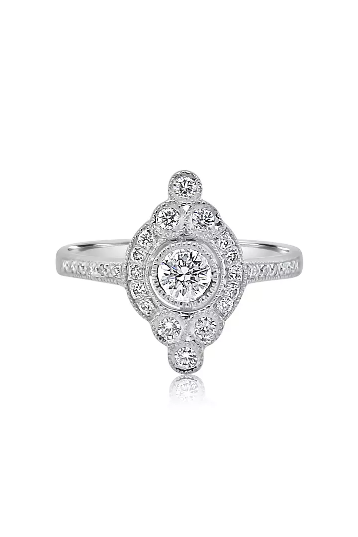 Vintage Inspired Diamond Cocktail Ring