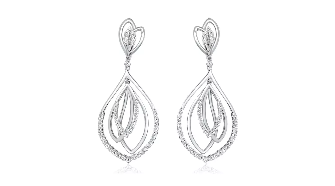 Cluster Diamond Omega Fashion Earrings