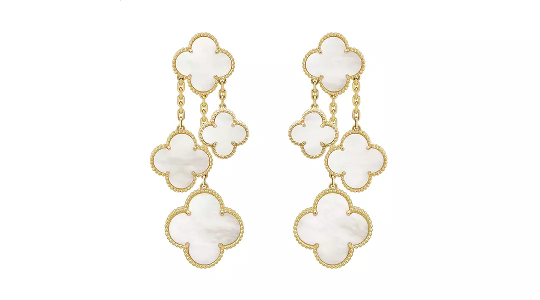 Van Cleef & Arpels Mother of Pearl Alhambra Drop Earrings