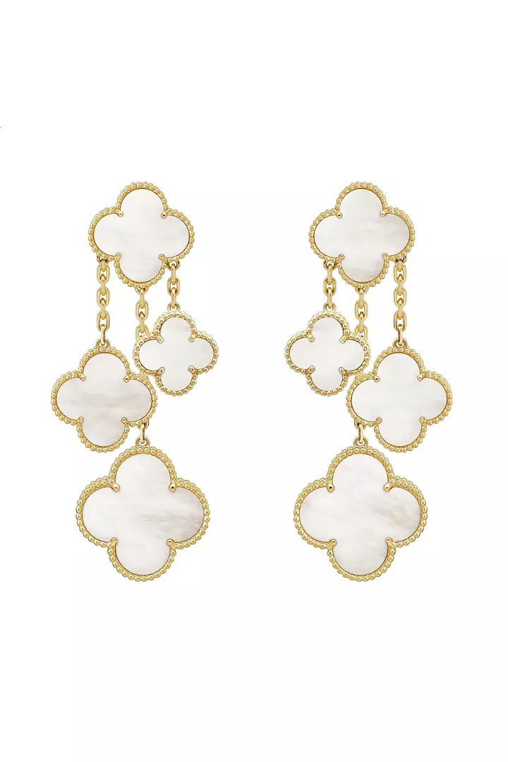 Van Cleef & Arpels Mother of Pearl Alhambra Drop Earrings