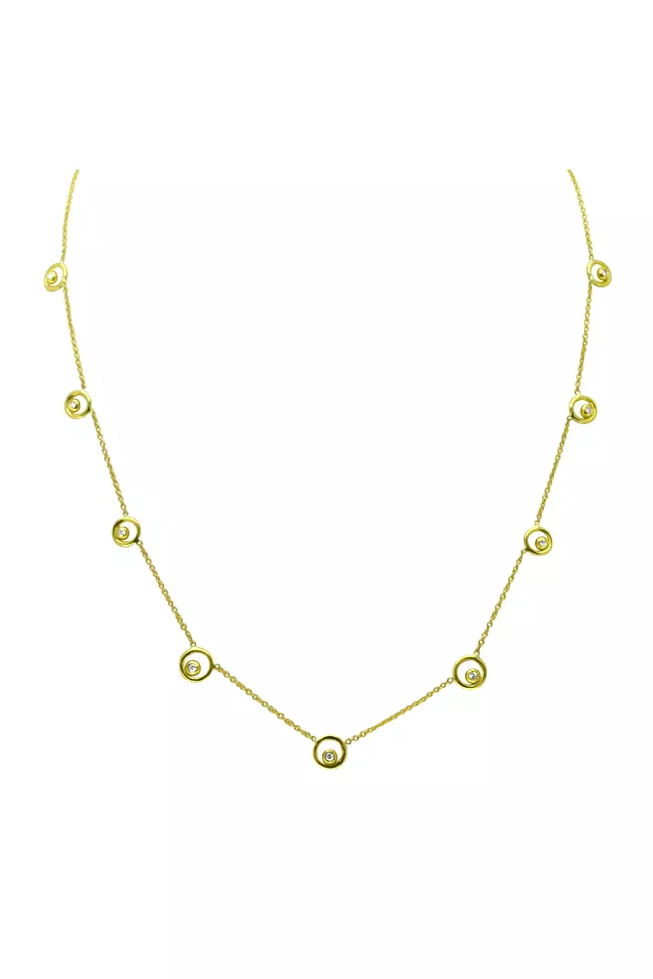 Karma Chain Necklace with Ripples of Diamonds