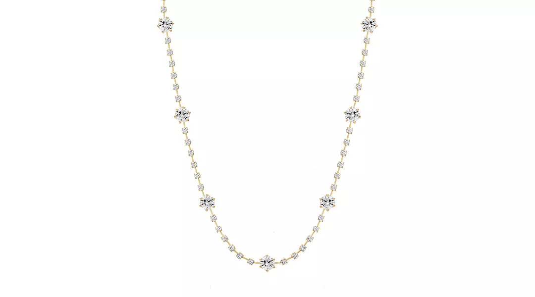 Aria Alternating Eco Diamonds Fancy Tennis Necklace