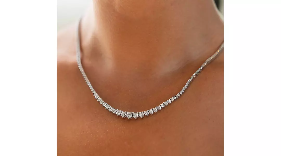 Riviera Style Diamond Tennis Necklace
