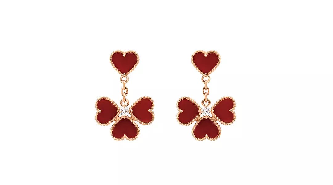 Van Cleef Sweet Alhambra Effeuillage Drop Earrings
