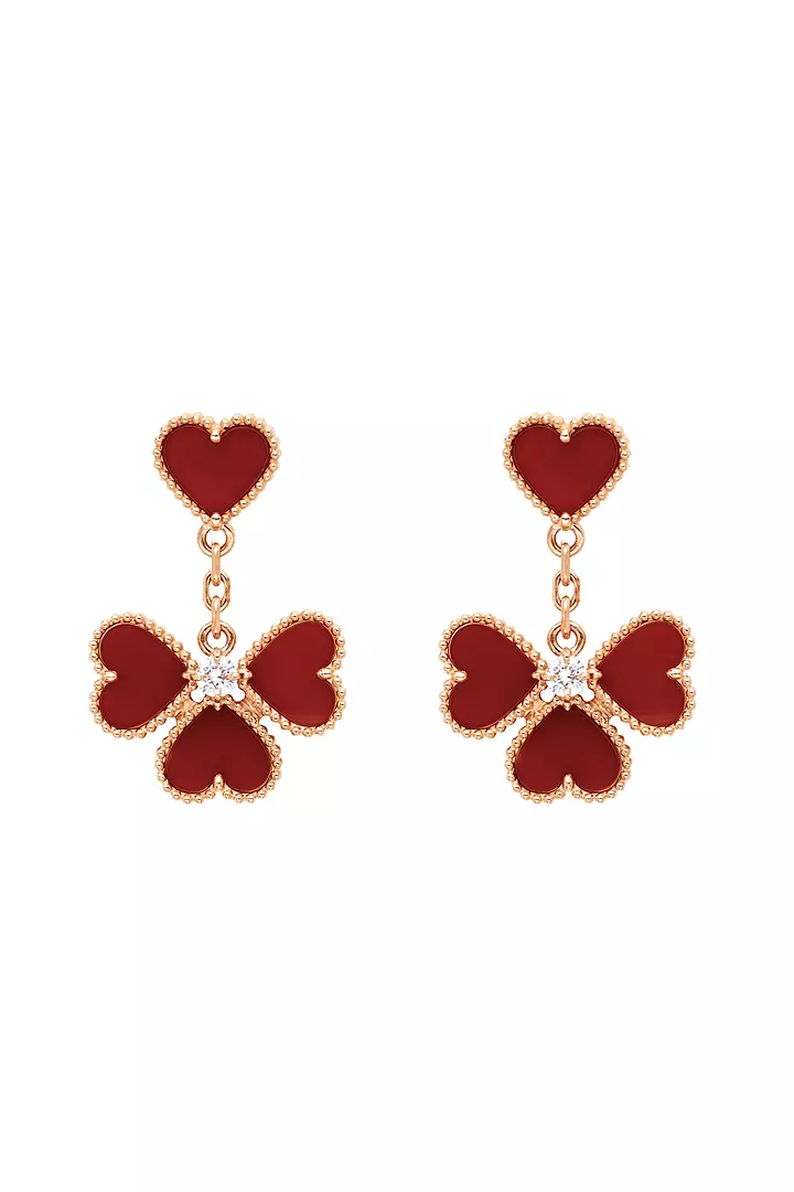 Van Cleef Sweet Alhambra Effeuillage Drop Earrings