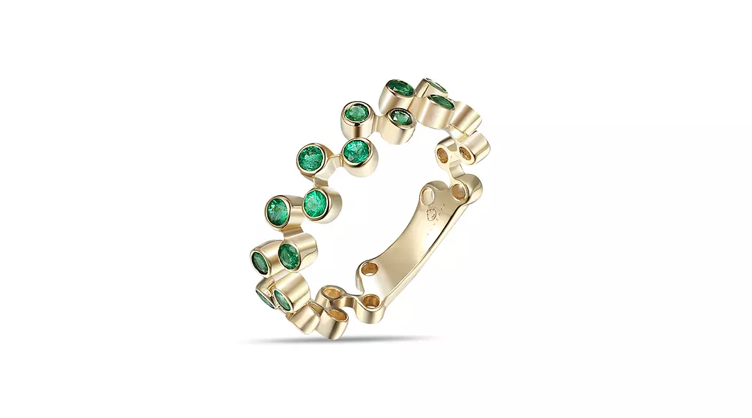 Emerald Blonde Bezel Ring