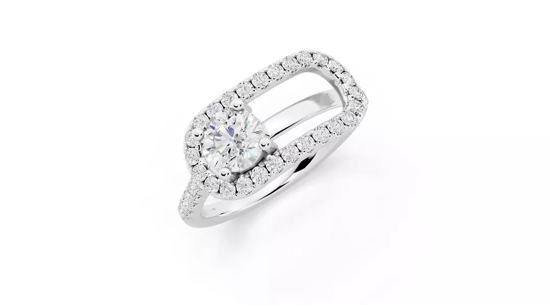 Paperclip Eco Diamonds Fashion Ring