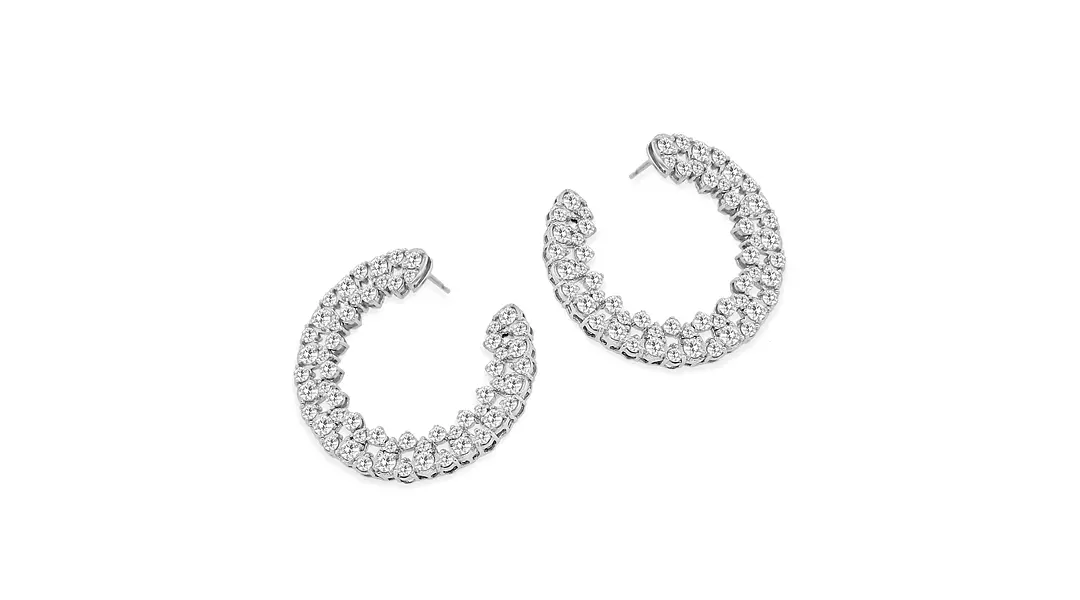 Fancy Wreath Shaped Diamond Earrings