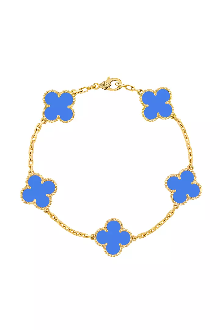 Van Cleef & Arpel Blue Agate Alhambra Bracelet