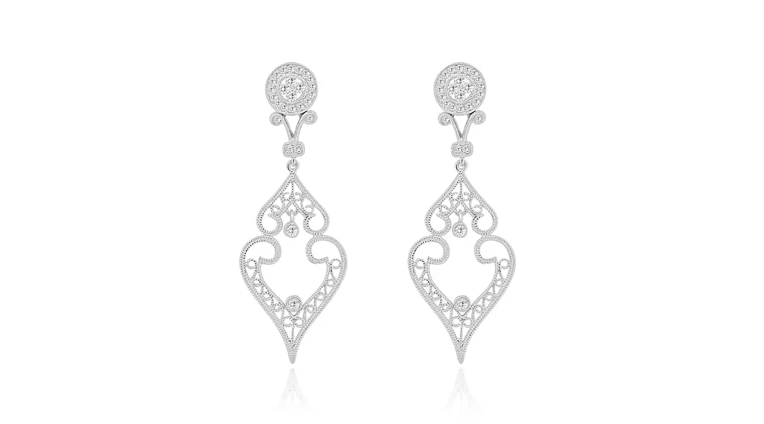 Marquise Drop Diamond Earrings