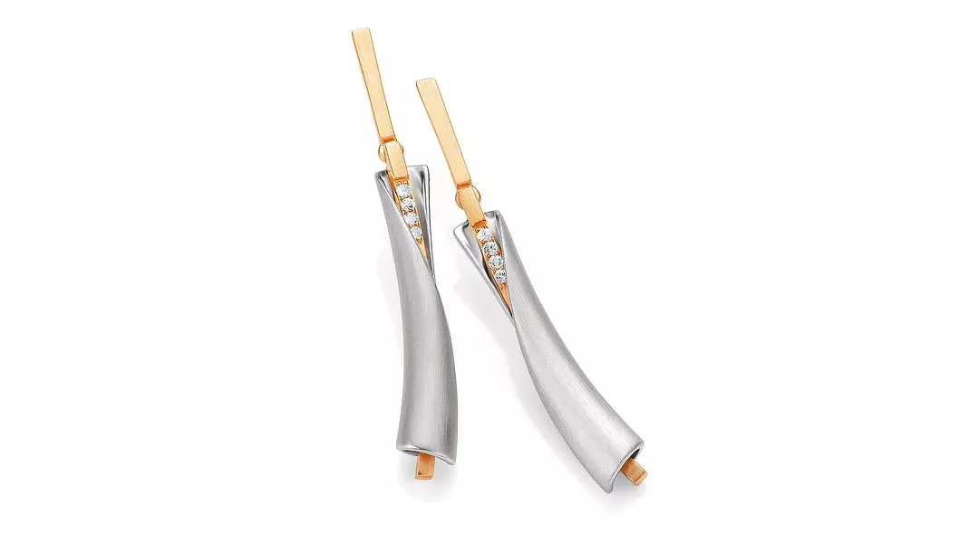 Silver Flute Drop Earrings