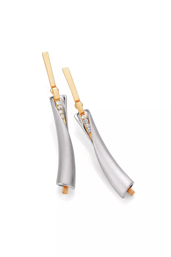 Silver Flute Drop Earrings