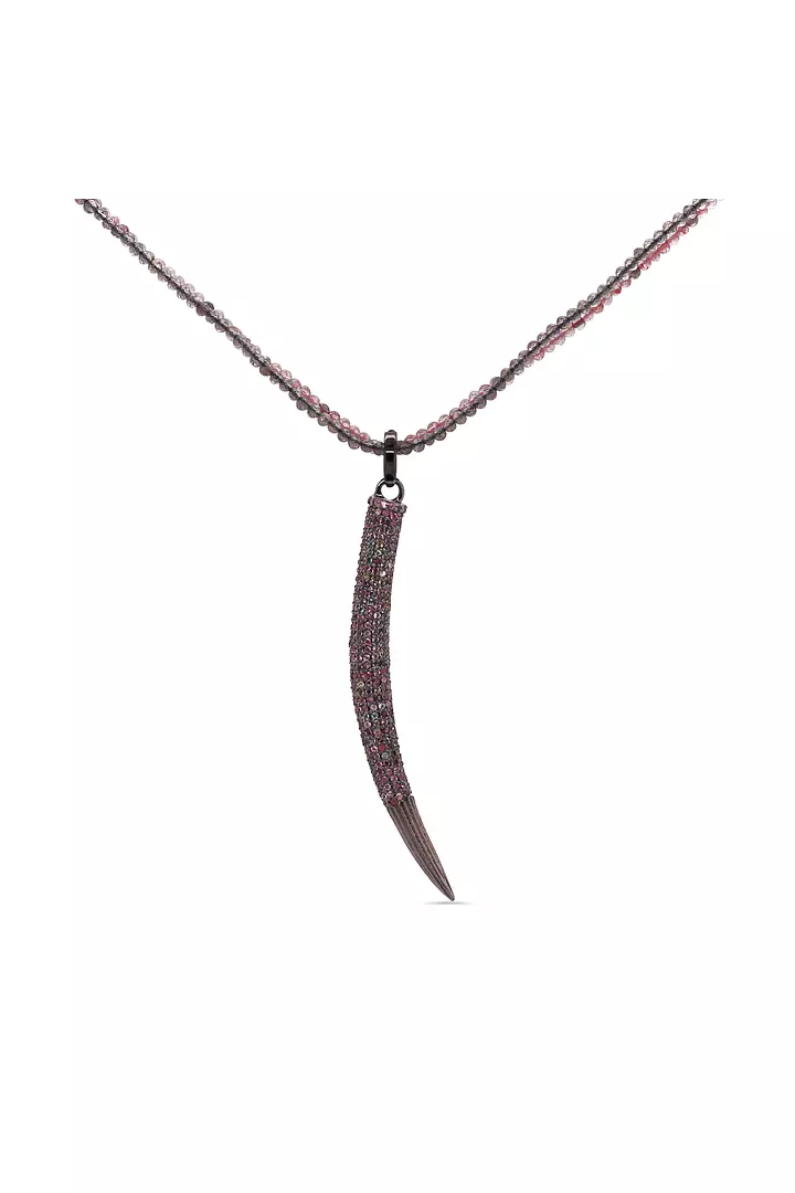 Italian Horn Rose Cut Tourmalines Choker Necklace