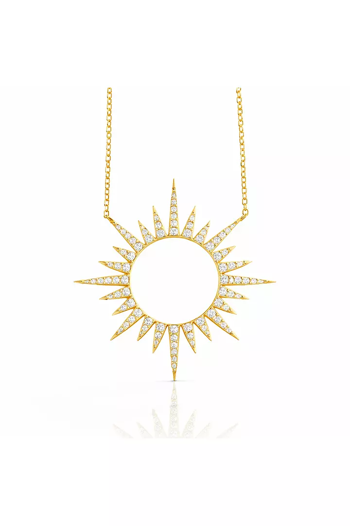 Sunburst Circle Diamond Necklace