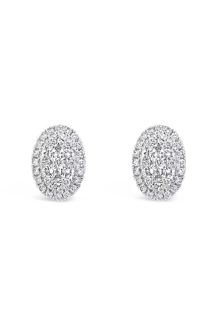 Oval Pave Diamond Earrings