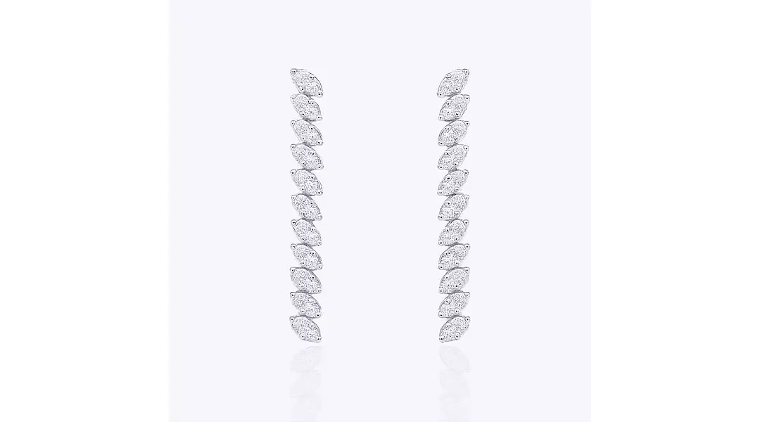 Marquise Eco Diamond Linear Drop Earrings