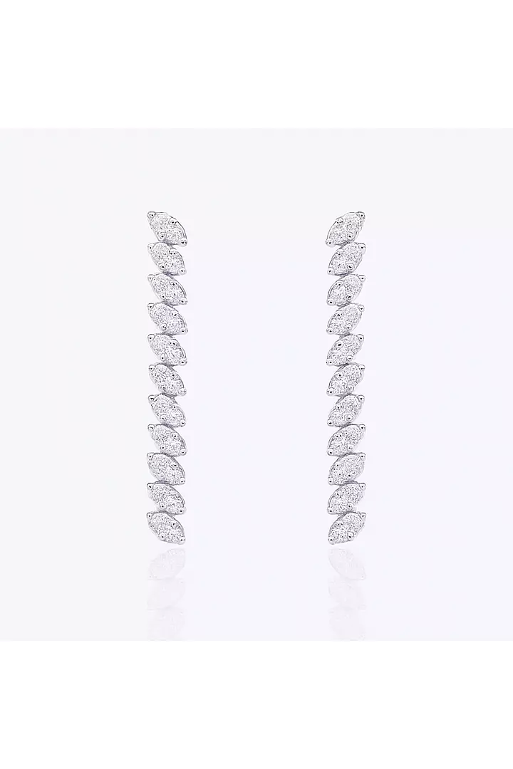 Marquise Eco Diamond Linear Drop Earrings