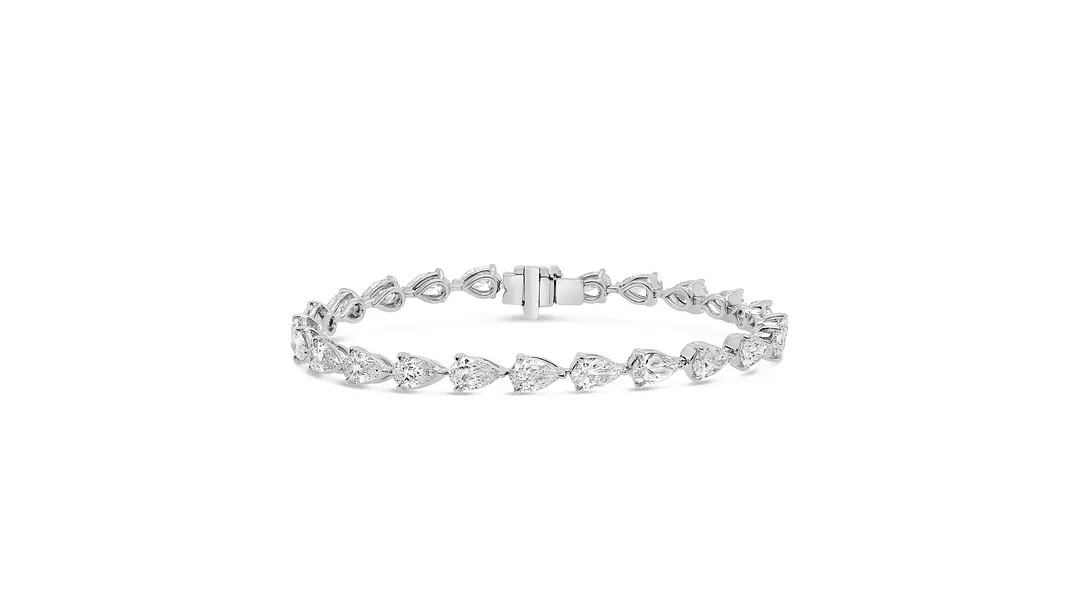 East West Pear Shaped Eco Diamonds Tennis Bracelet