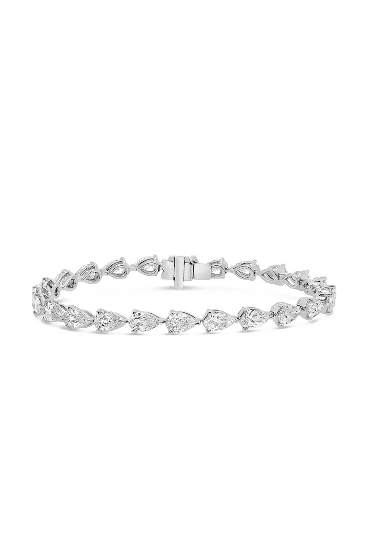 East West Pear Shaped Eco Diamonds Tennis Bracelet