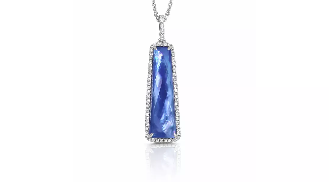 Doves Moonlit Lapis Pendant with Diamonds