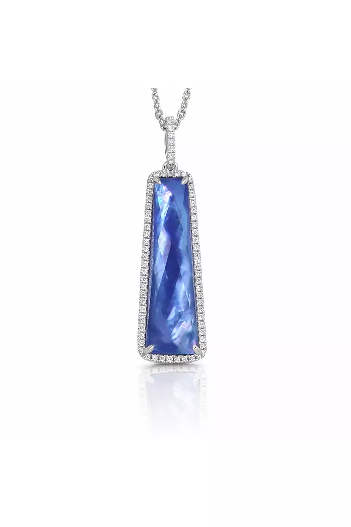 Doves Moonlit Lapis Pendant with Diamonds