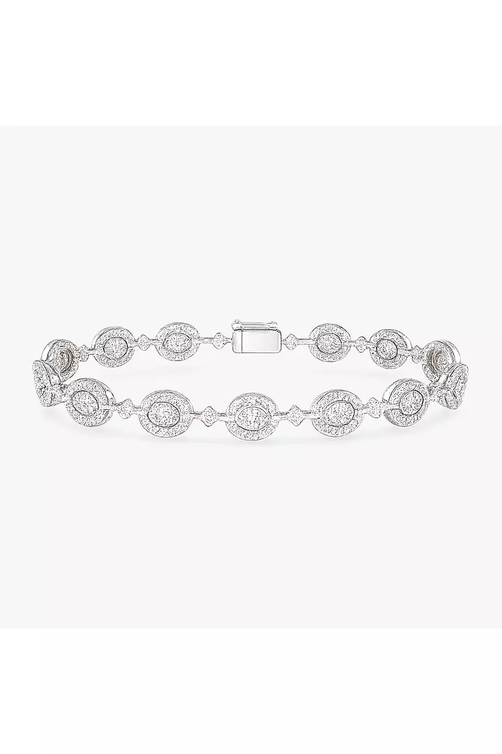 Oval Halo Clusters Diamond Fancy Tennis Bracelet