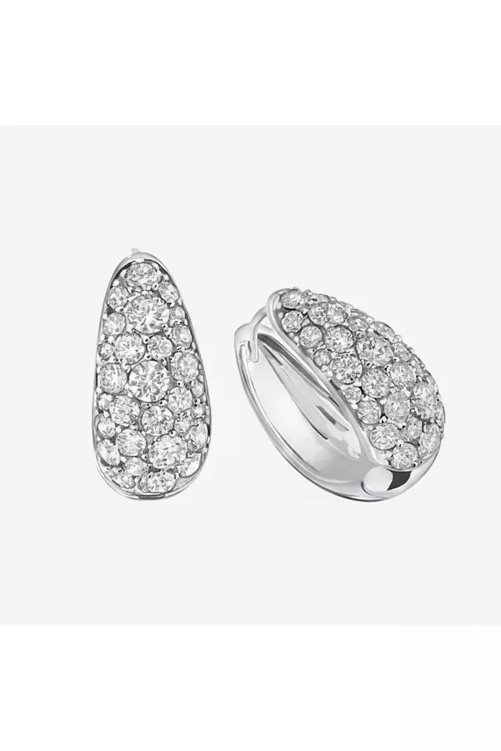 Monaco Dome Pave Eco Diamond Puff Earrings