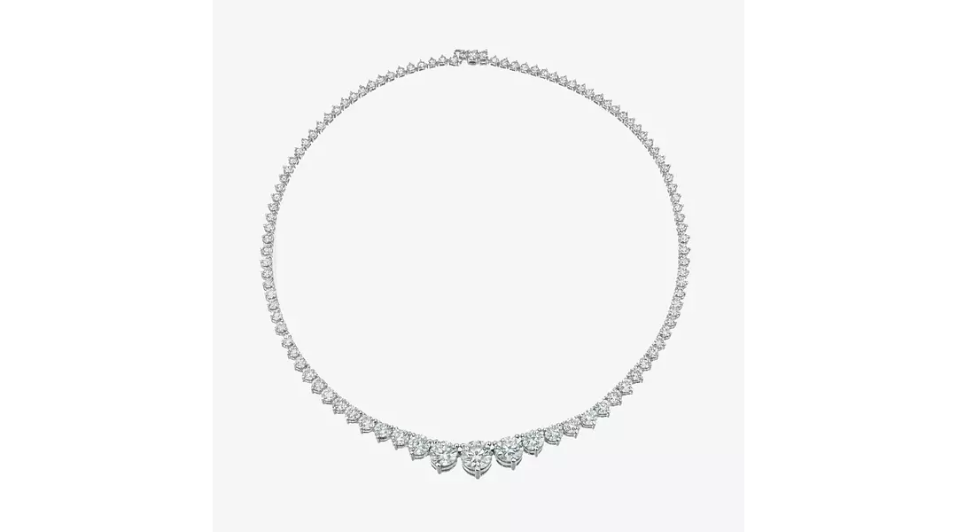 Riviera Style Graduated Eco Diamonds Tennis Necklace