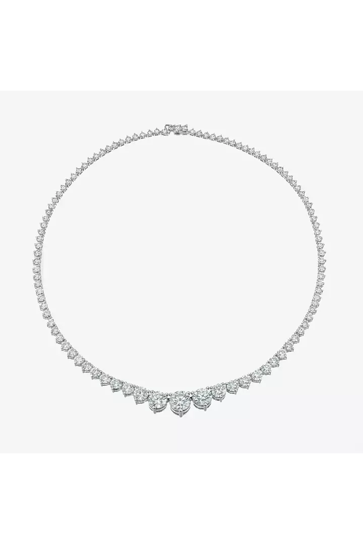 Riviera Style Graduated Eco Diamonds Tennis Necklace