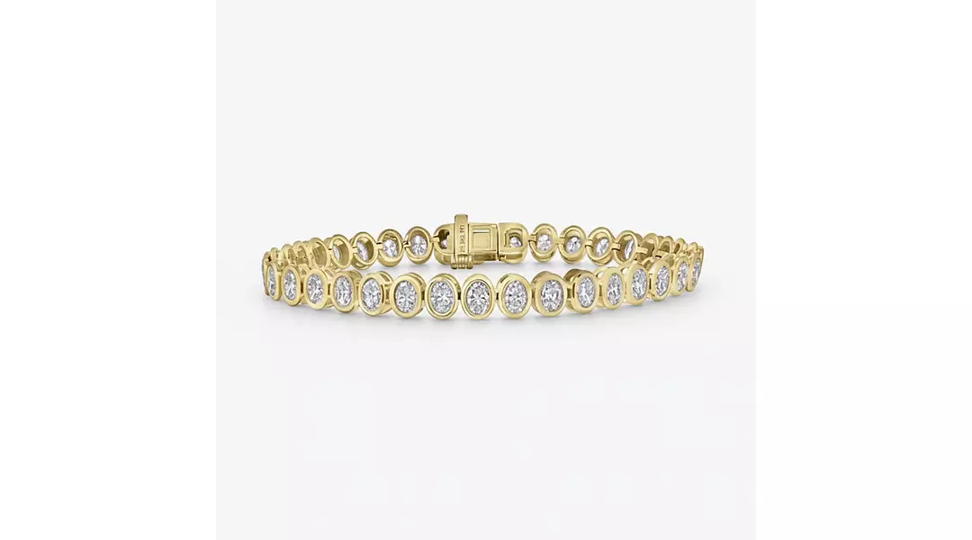 Oval Shaped Bezel Set Eco Diamonds Tennis Bracelet