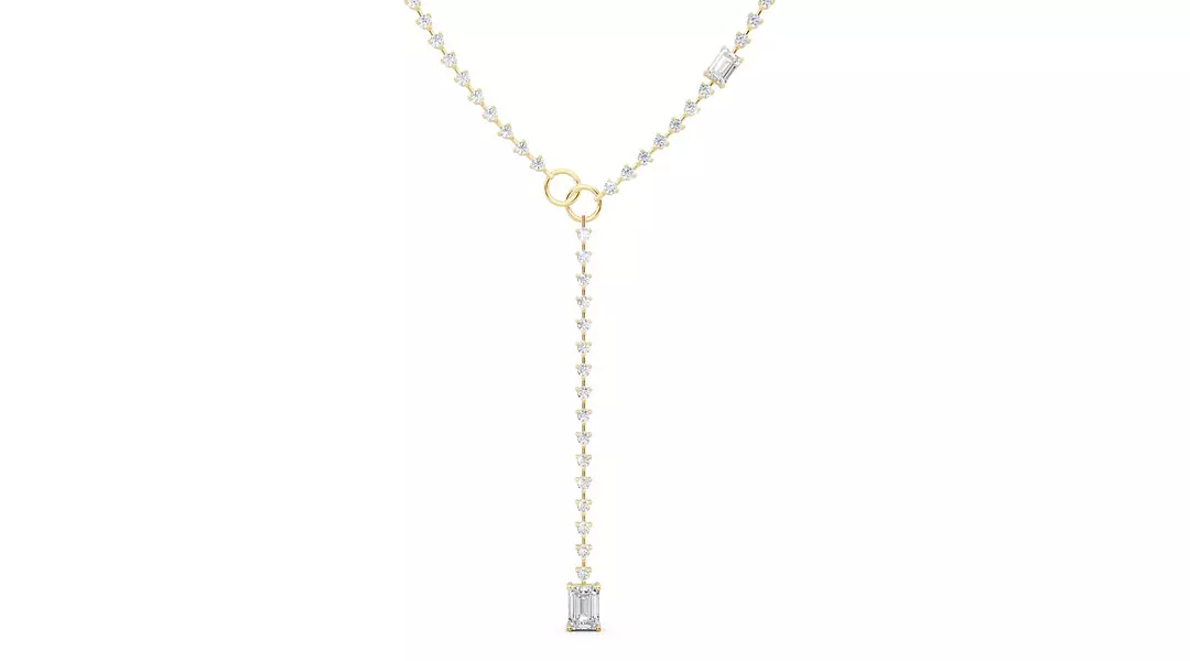 Y Shaped Long Lariat Eco Diamonds Fashion Necklace