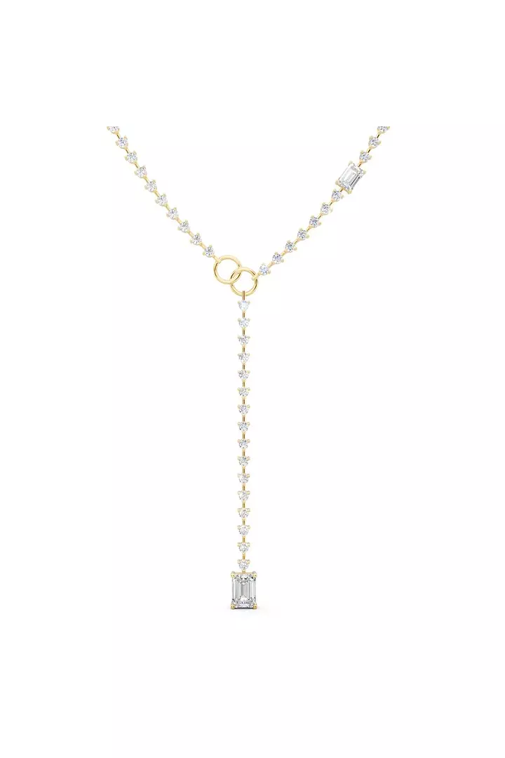 Y Shaped Long Lariat Eco Diamonds Fashion Necklace
