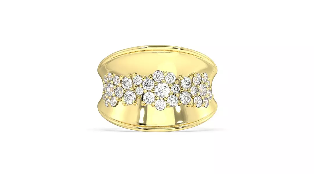 Vivienne Concave Eco Diamonds Cocktail Ring